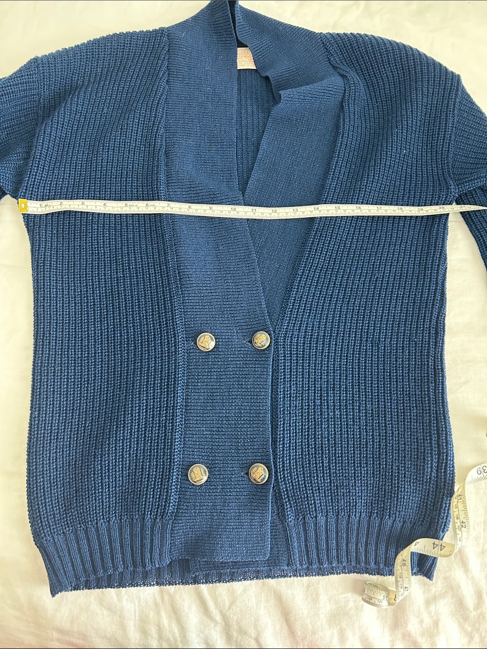 Pendleton Navy Ribbed shawl collar Sweater - Picture 7 of 9